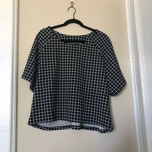 Cropped Grid Blouse